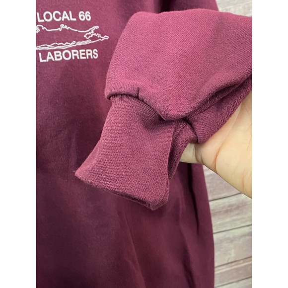 Laborers International Union of Long Island NY Sweatshirt XL Vintage Maroon - Picture 5 of 9